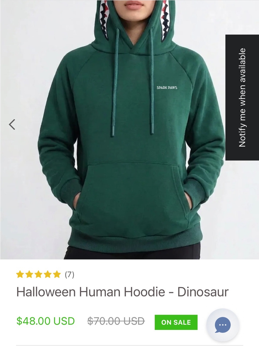 BRAND NEW SparkPaws Dinosaur Hoodie Sweatshirt Set (ONE dog-TWO human)